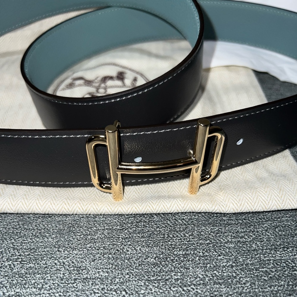 Hermes Royal belt buckle & Reversible leather strap 32 mm